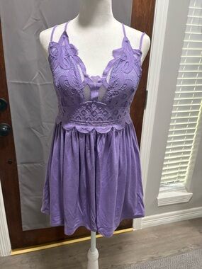 Lavender Lace Babydoll Dress